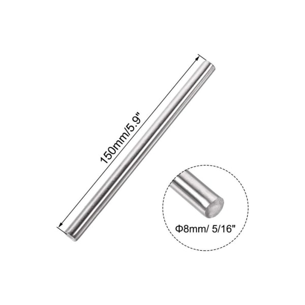 2 kpl kiinteää pyöreää tangoa, lineaarinen liikeakseli 100 mm 100mm