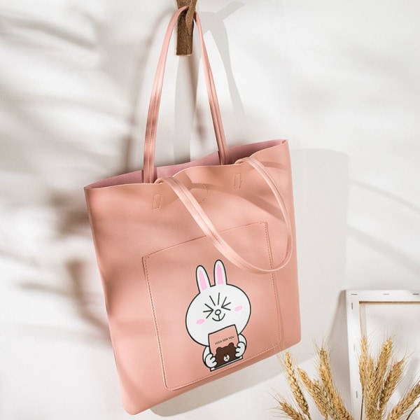Sarjakuva Ostoskassi Naisten Käsilaukut PINK RABBIT RABBIT pink rabbit-rabbit