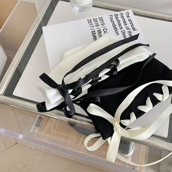 Fluga Lolita Strumpor Tunna Dam Båge Strumpor VIT White