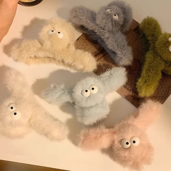 Hårklämmor med plysch, 1 st 1