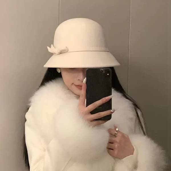 Dame Fedora Bøttehatt SVART black