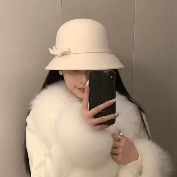 Kvinder Fedoras Bucket Hat HVID white
