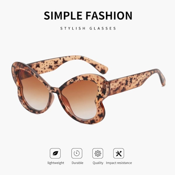 Butterfly Solbriller Dame Cat Eye Solbriller RØD LEOPARD Red Leopard