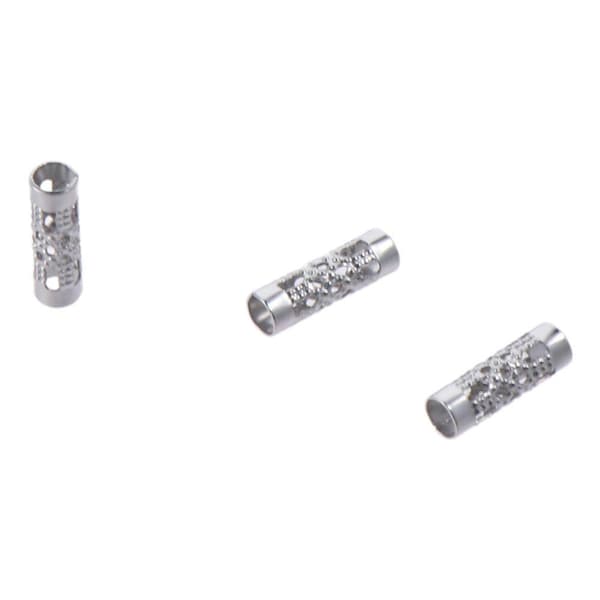 Rørperler 4 mm lige rørperler i rustfrit stål