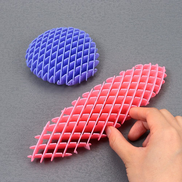 Worm Big Fidget -lelu 3D- printed elastinen mesh , PINK pink