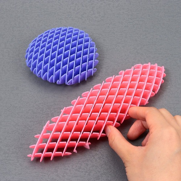 Worm Big Fidget -lelu 3D printed mesh verkko SININEN blue