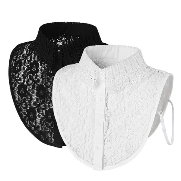 Falsk krage, avtakbar, hvit white