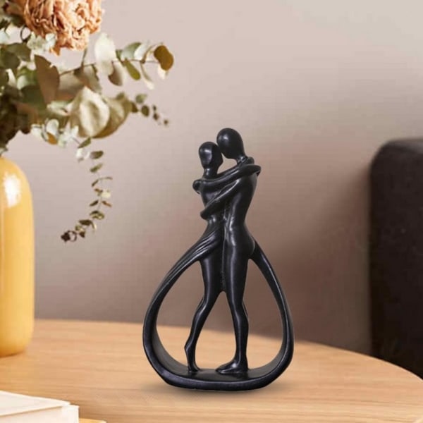 Resin Par Statue Lovers Skulptur Desktop Ornament SORT black