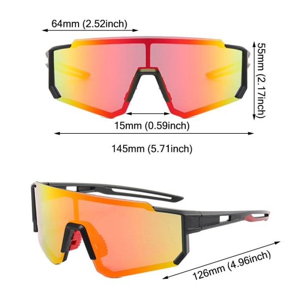 Polarisoidut aurinkolasit MTB Bike Protection Eyewear UV400 pyöräilylasit Black-Mirrored Yellow	