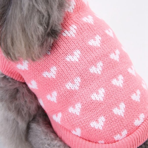 Slim Fit Pet Genser Hjerte Pet Genser ROSA Pink