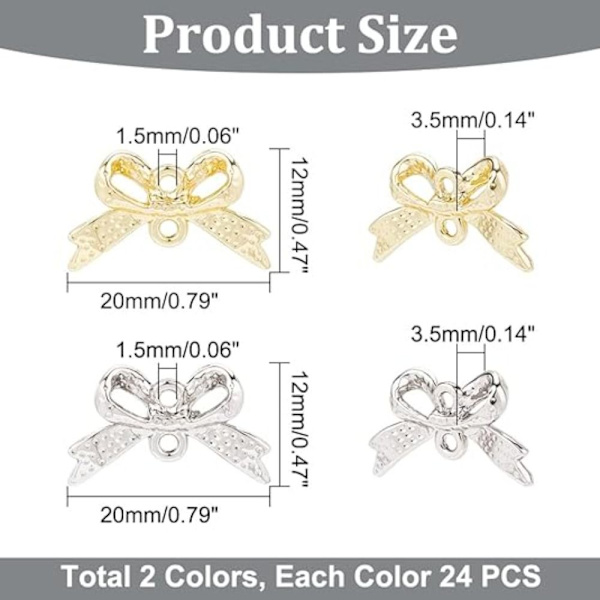 Sløjfe vedhæng Bowknot Link Charm Butterfly Bowknot Charm