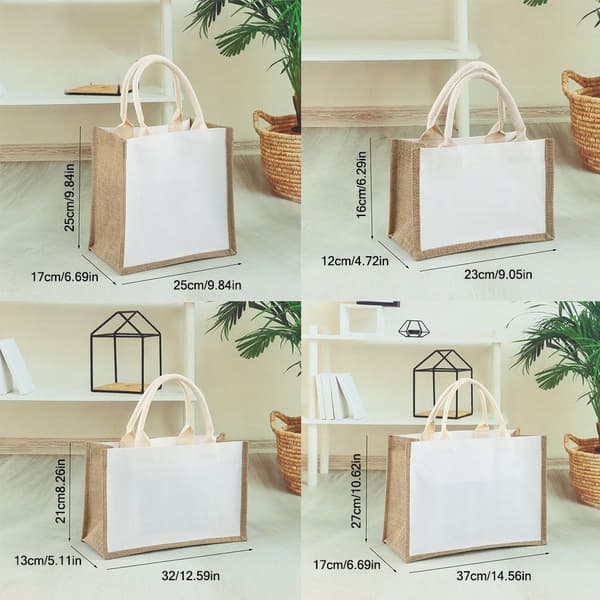 Blank Säck Tote Handväska VIT S S White S-S
