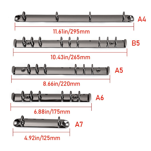 2 STK A5 Ringbind a5 Ringbind 6 Ringe a5 Notesbog 6-Huls Ringbind