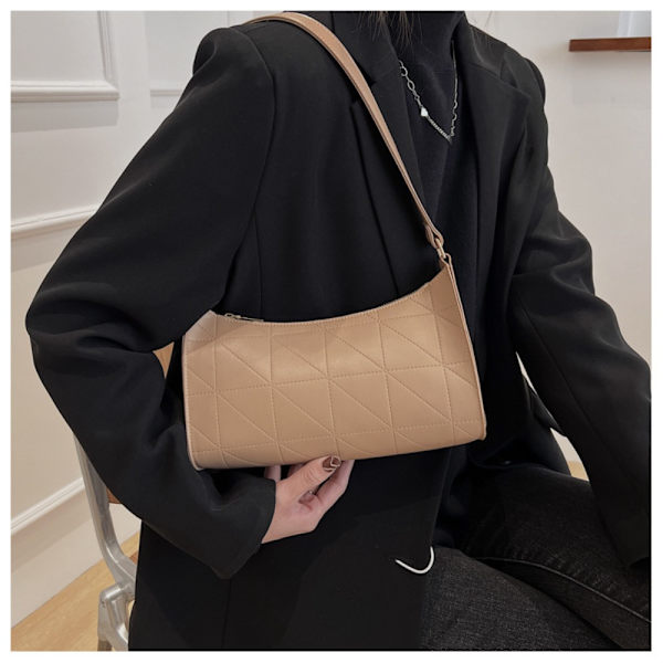 PU skinnveske Retro skinn skulderveske KHAKI Khaki