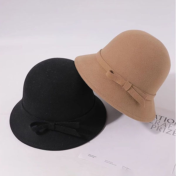 Kvinder Fedoras Bucket Hat SORT black