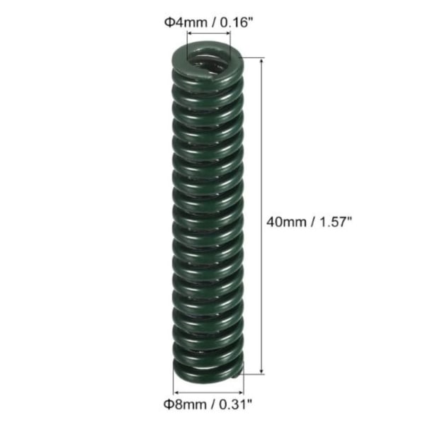 2kpl 3D-tulostin Die Spring Spiraalileimausjousi 8MM X 40MM 8mm x 40mm