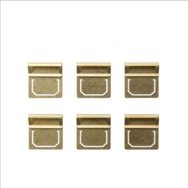 6 STK Retro Messing Bogmærke Metal Bogmærke Holder Gul