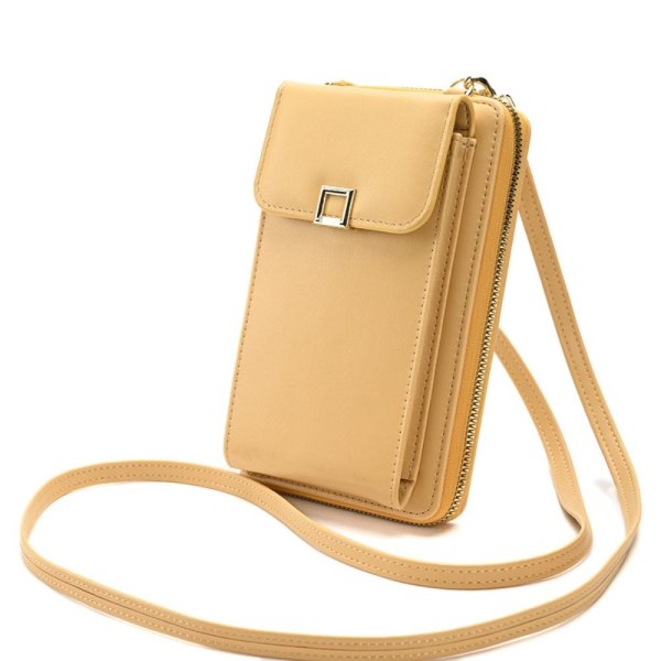 Kvinder Crossbody Taske Lynlås Telefon Taske GUL yellow