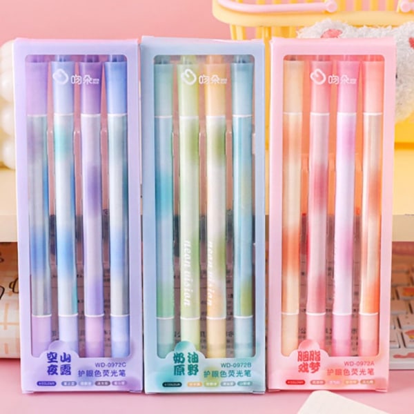 4 kpl / set Highlighter Pen Color Marker Marker Pen 01 01 01