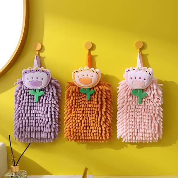 Chenille Handdukar Handduk Boll ORANGE orange