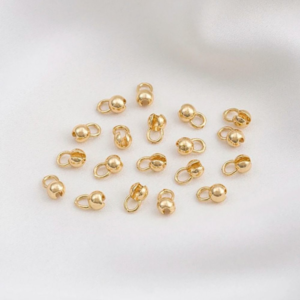 1/5 st Cord Crimp Beads Clam Shell Bead 5 STK GULD 5 STK GULD 5Pcs Gold