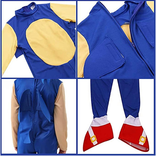 Sony Cartoon Cosplay Jumpsuit Børn Sonic Anime kostumedragt M