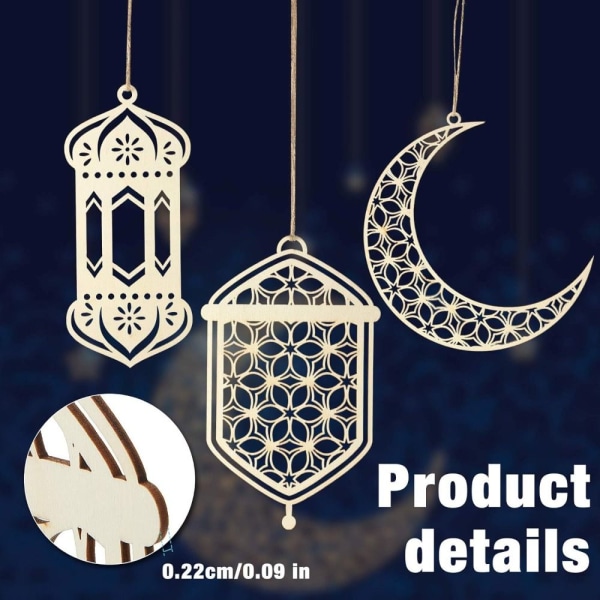 3/10 st Mubarak hängande hänge Eid Mubarak Decor B-10ST B-10pcs