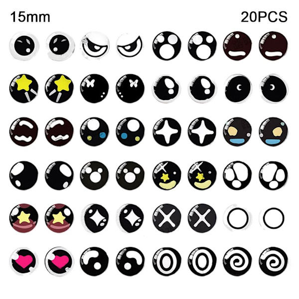 20 stk/10 par Eyes Crafts Eyes Puppet Crystal Eyes 15MMSTYLE 15mmStyle random