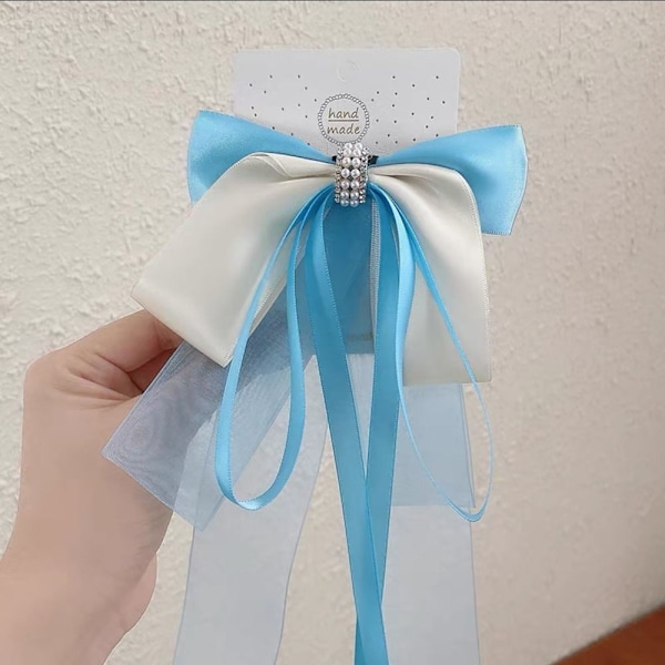 Rosett Hårklämma Hästsvans Hårnålar BLÅ BLUE