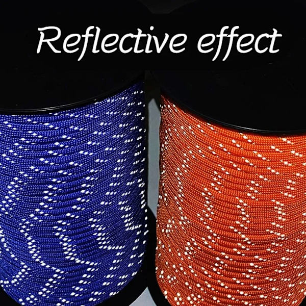 Reflekterende 550 Paracord tau fallskjermsnor BLÅ blue