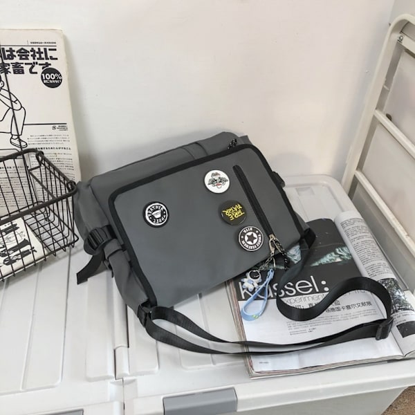 Student Skolväskor Messenger Bag GRÅ grey