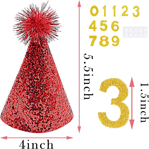 Födelsedag Hatt Set Pet Pannband Hattar 10ST SET 10ST SET 10pcs set