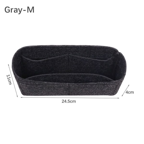 Innsatspose i filt, veskeforing GRÅ M Gray M