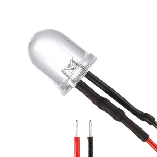 10 stk Pre-kablet LED LED-lysdioder GUL 5MM 5MM yellow 5mm-5mm