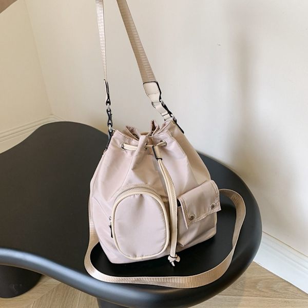 Snøre Bucket Bag Nylon skuldertasker KHAKI khaki
