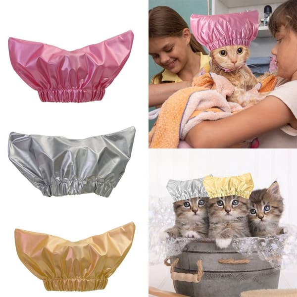 Duschmössa för husdjur, vattentät för katt, SILVER S Silver S
