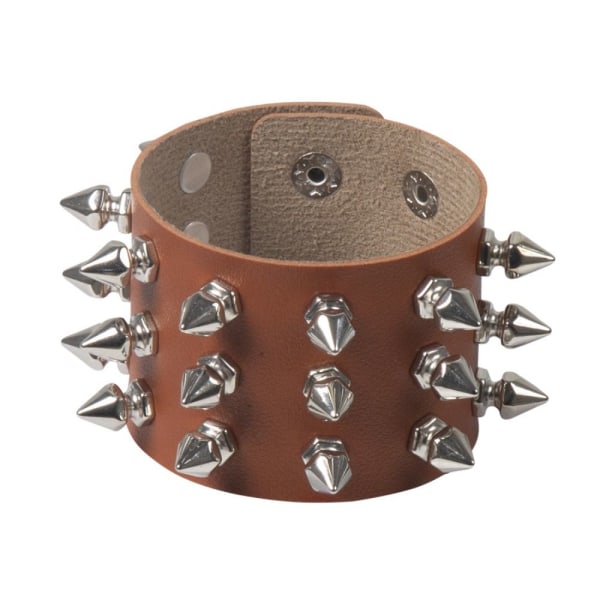 Pu Läder Dubbade Armband Svart Armband BRUNT Brown