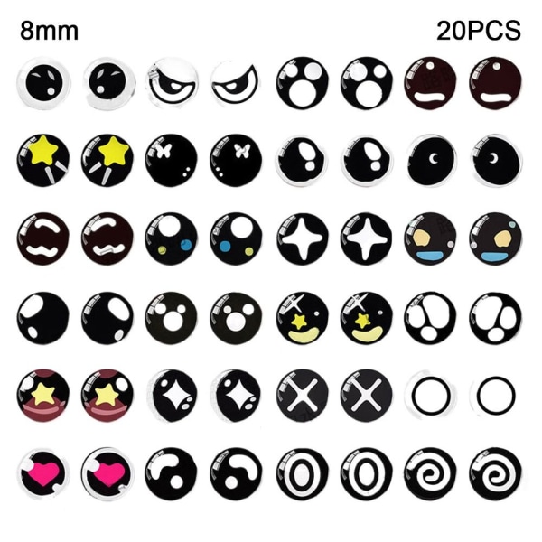 20 stk/10 par Eyes Crafts Eyes Puppet Crystal Eyes 8MMSTYLE 8mmStyle random