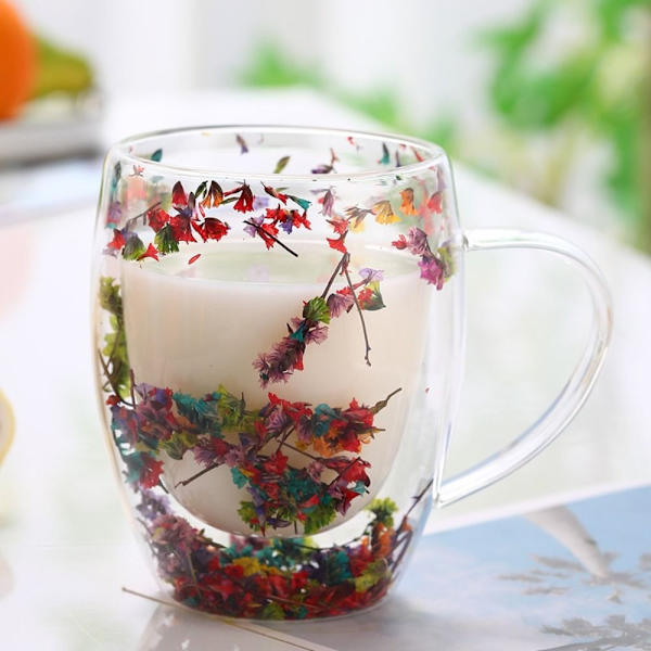 Torra blommor kopp dubbelvägg glas kopp #2 #2