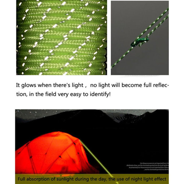 Reflekterende 550 Paracord Rope Faldskærmssnor MØRKEGRØN dark green