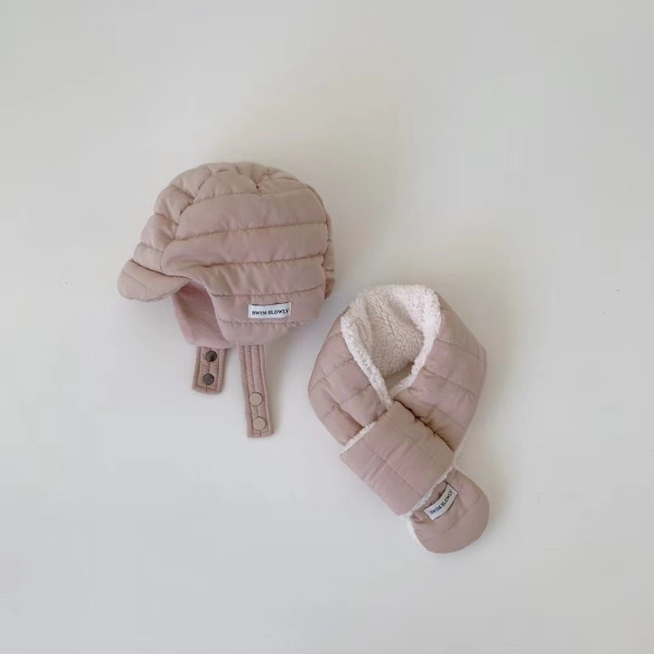 Barns varm mössa Kid Tjocka hatt Halsdukar VIT White