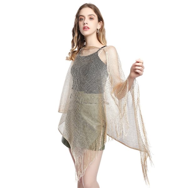 Hollow Tofs Sjal Temperament Cardigan GULD Gold