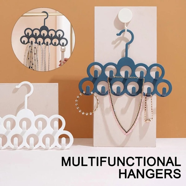 11 Hål Hängare Display Organizer Krok VIT white