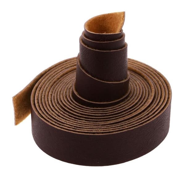 10 meter læderrem strimmel DIY læderhåndværk MØRK KAFFE Dark Coffee