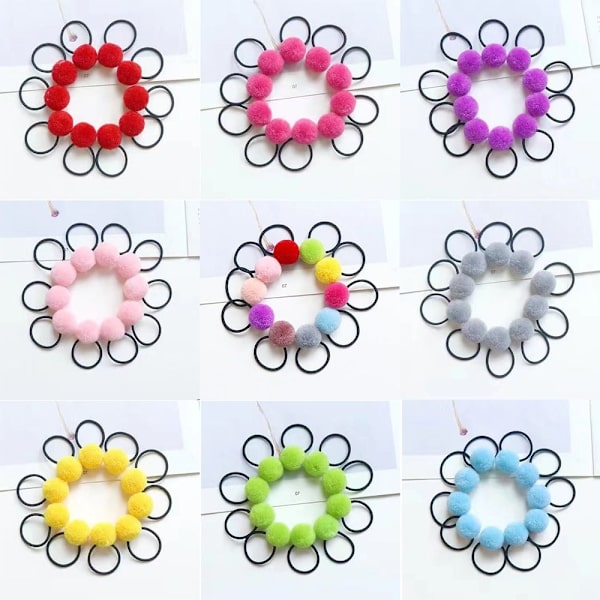 10 stk Hårring Gummibånd TILFÆLDIG FARVE Random Color