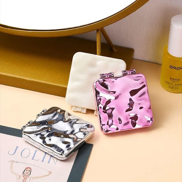 Plating Makeup Mirror Mini Square Makeup Mirror SILVER silver