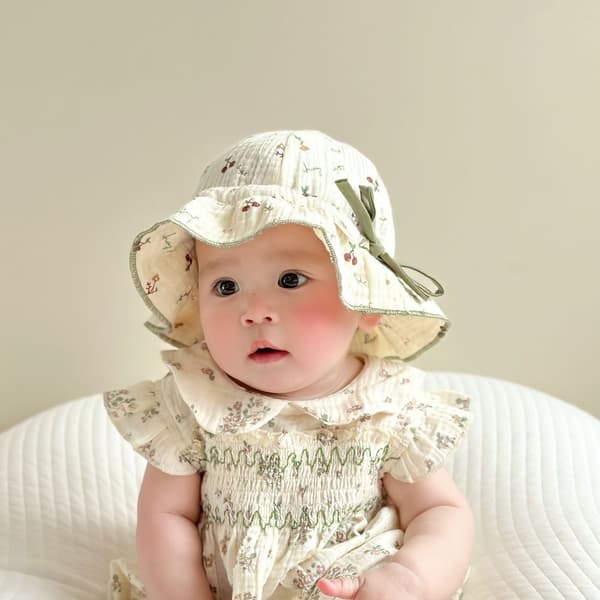 3-18M Baby Bøttehatt Solhatt KAFFE Coffee