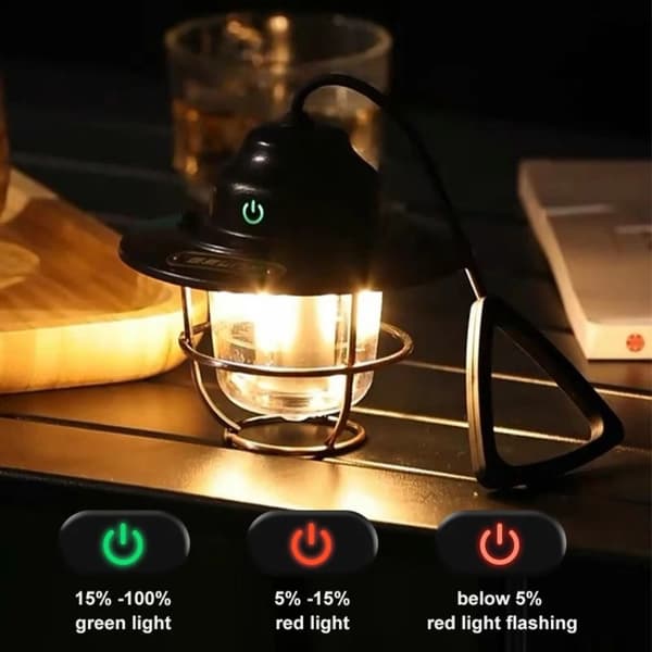 Udendørs Pendel Camping Lanterner SORT Black