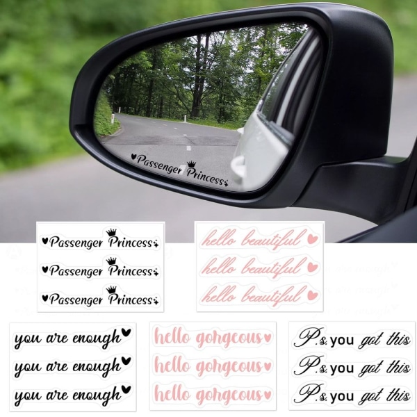 3kpl/ set Rearview Mirror Decal Autopeilitarrat HELLO hello beautiful