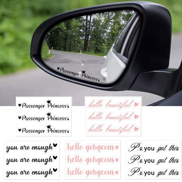 3kpl/ set Rearview Mirror Decal Autopeilitarrat MATKUSTAJA Passenger Princess